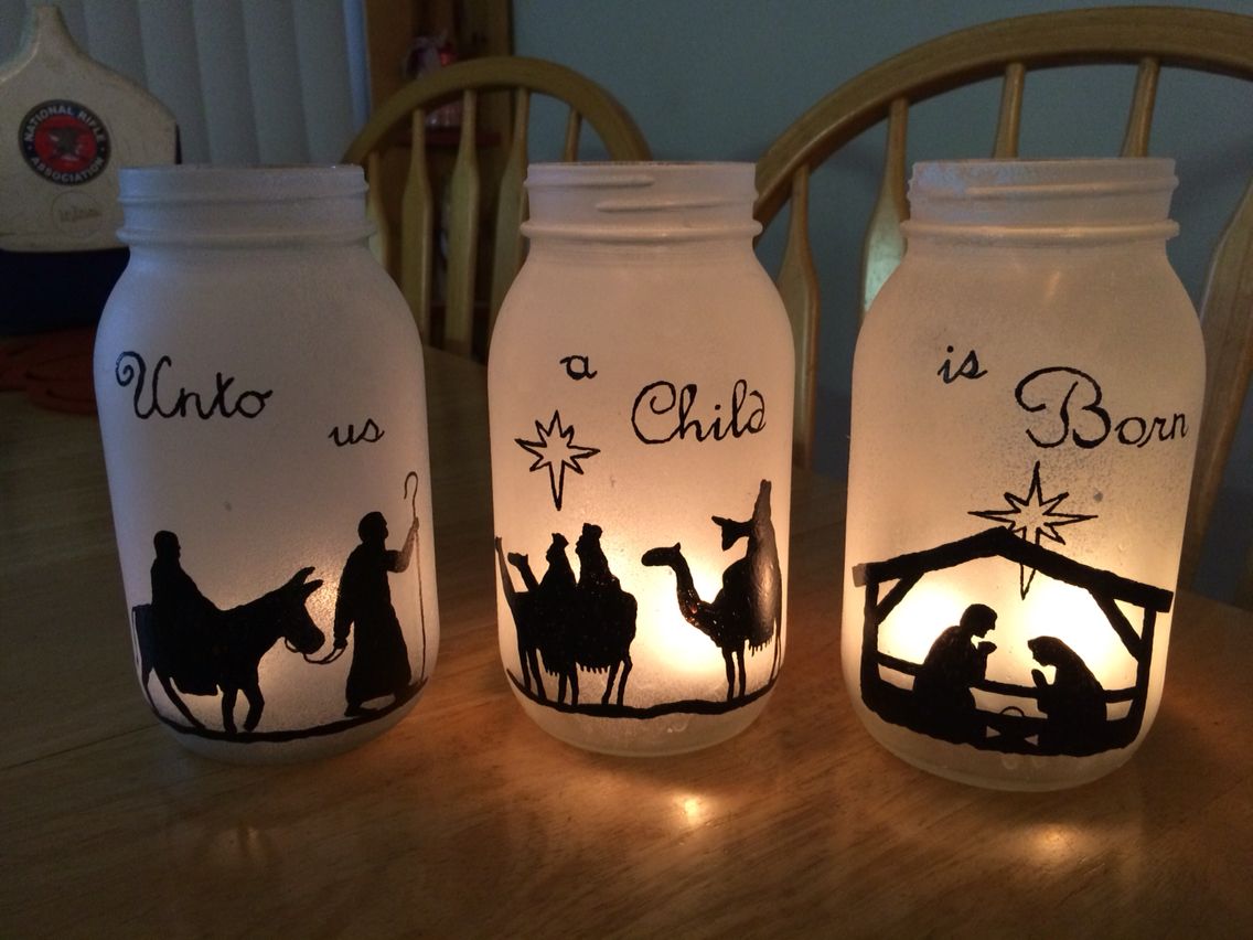presepe con barattoli di vetro